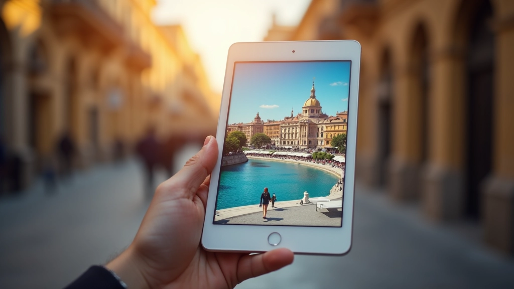 Interfaz de aplicación turística mostrando traducción automática de Barcelona con datos de ubicación y recomendaciones personalizadas